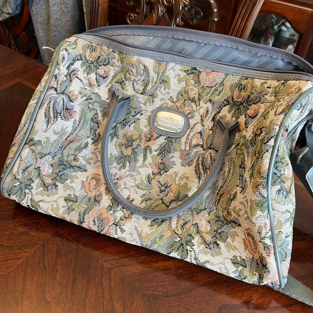 Floral Jordash Tapestry Overnight bag with Gray Accents